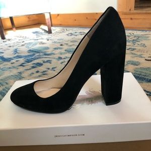 Jessica Simpson Black Lux Suede Belemo Size 8.5